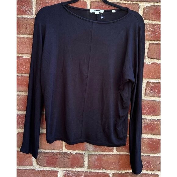 VINCE $225 black jersey drop shoulder rayon spandex top small NEW - Picture 1 of 6
